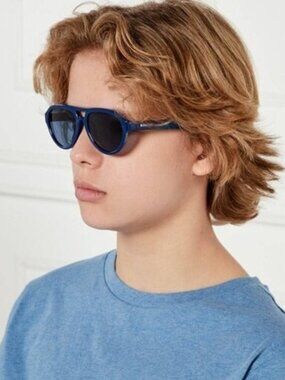 Burberry Kids JB4005U 412980 Sunglasses Blue Aviator Frame, Blue Lenses